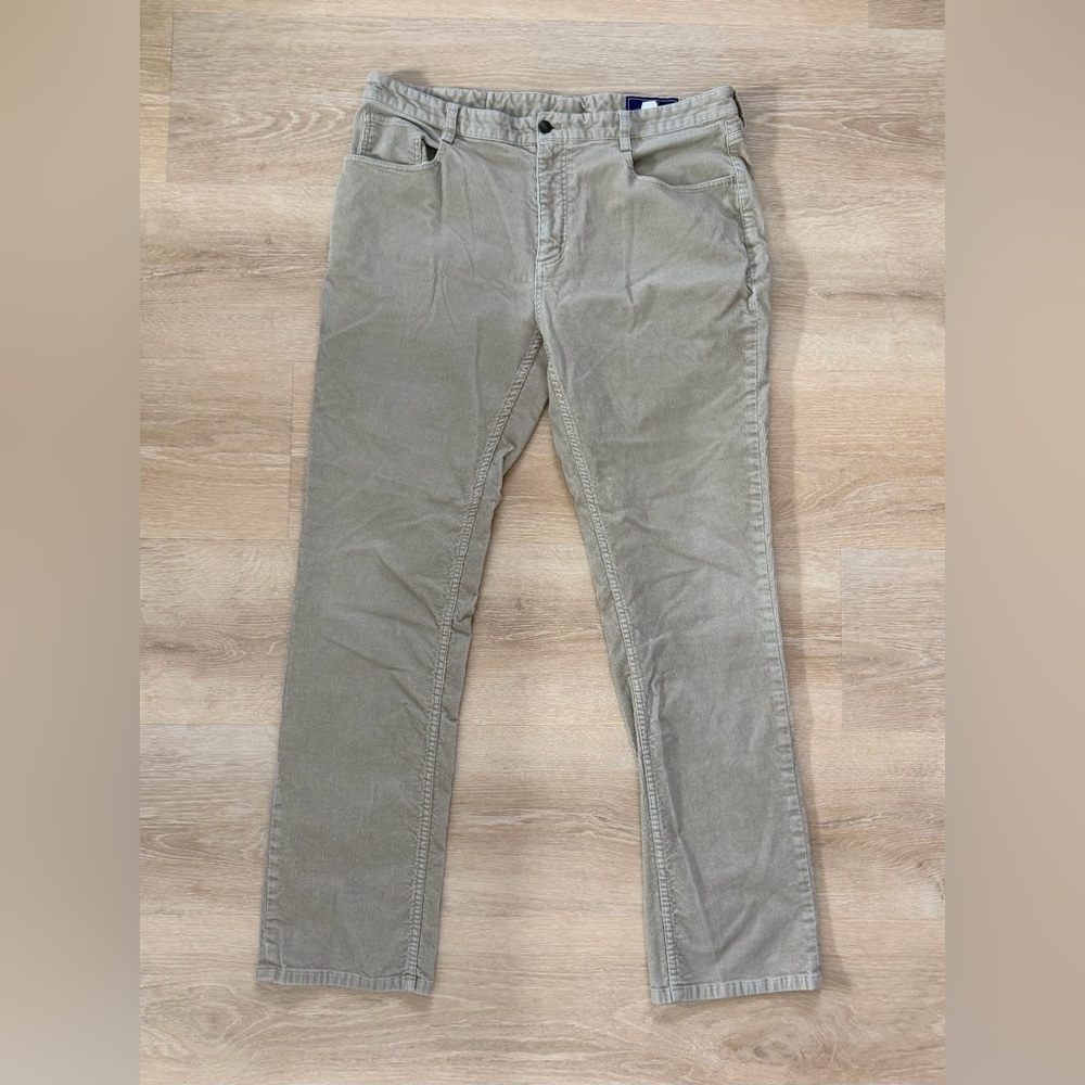 Vineyard Vines Pants Mens 36x34 Beige Corduroy Twill Five Pocket Khaki